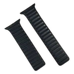 45mm Leather Watch Band Strap Compatible with Apple Watch S/M Blue Brown